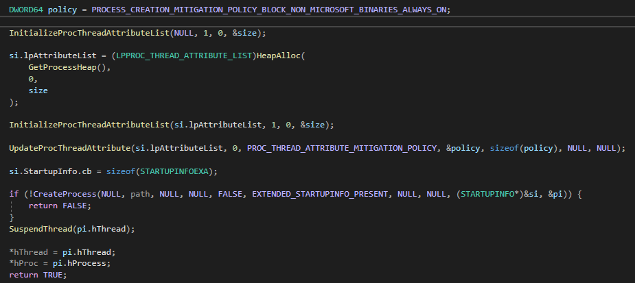 Figure 17 - Block non Microsoft Signed DLLs in action